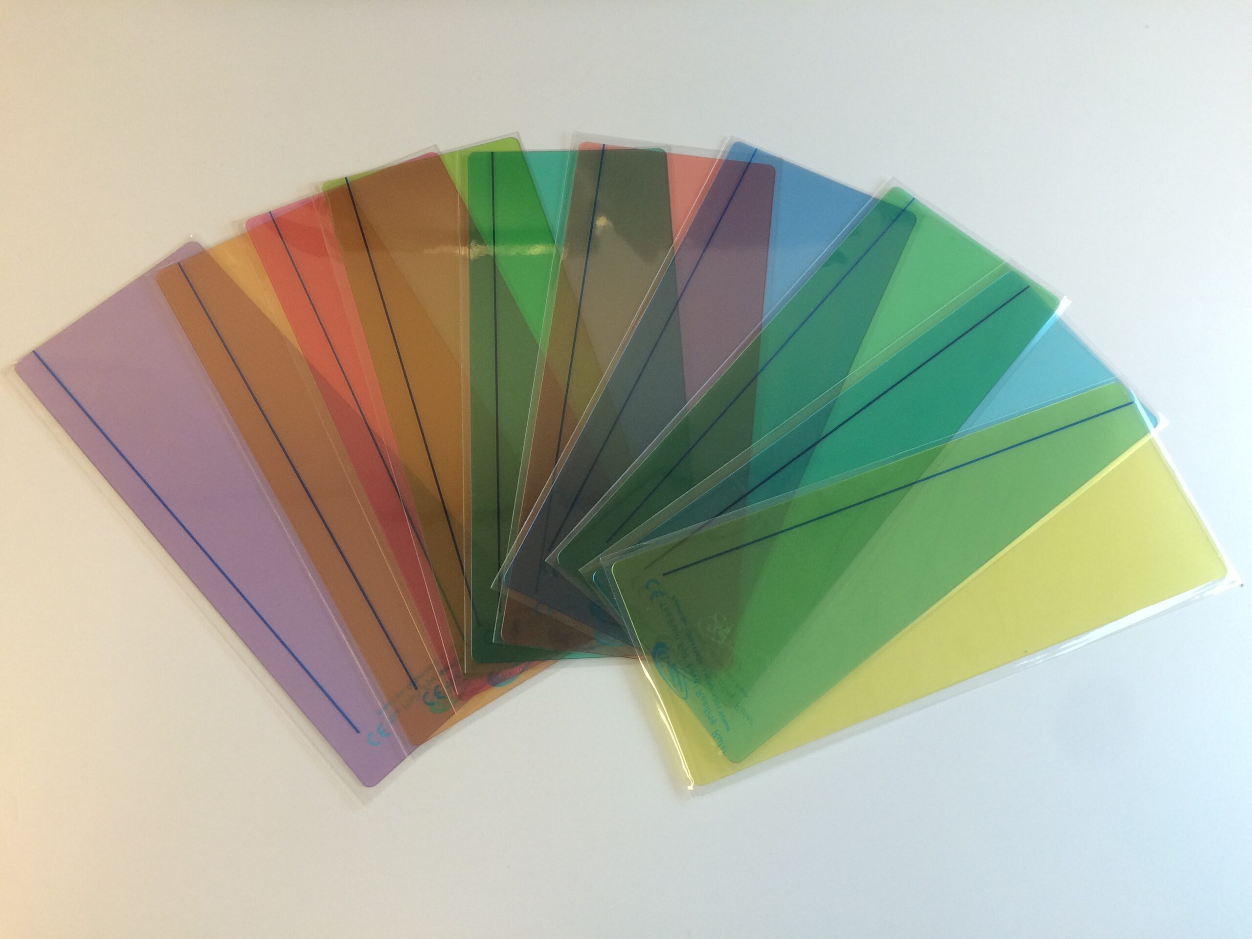 Set van 10 gekleurde leeslinialen